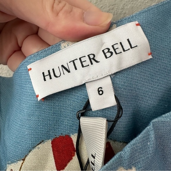 NWT HUNTER BELL CARMEN  One-shoulder Fish Printed Midi Dress SZ US 6 - Picture 5 of 10